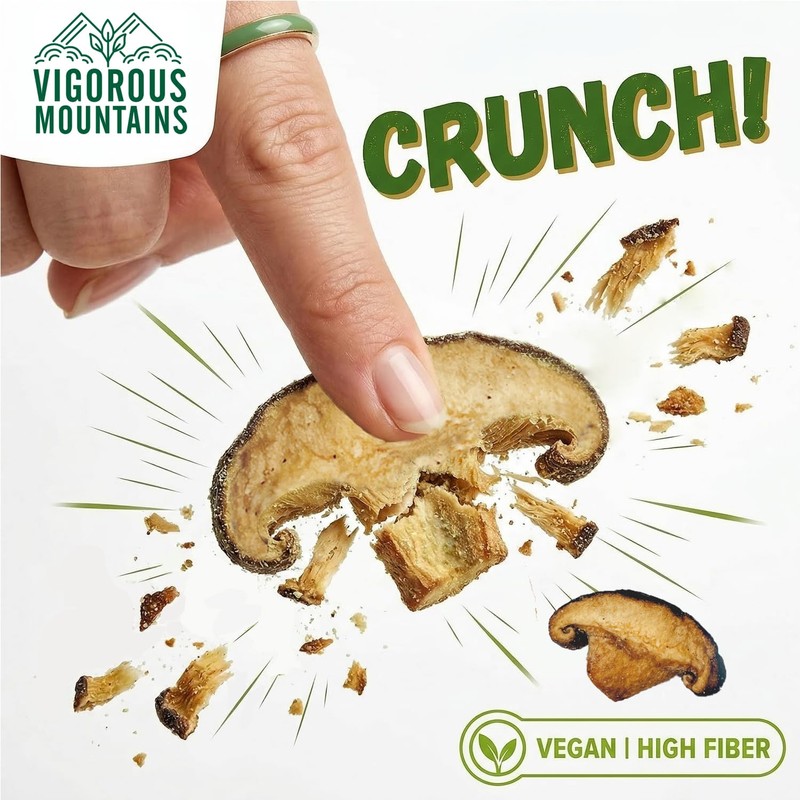 VIGOROUS MOUNTAINS Shiitake Mushroom Snack Chips 6oz Wasabi Flavored