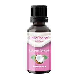 HelloShape Flavour Drops, Sugar-Free, 30 ml, Coconut, Calorie-Free Sweetening Drops with Dosing Aid, Vegan, for Natural Yogurt, Porridge or Quark