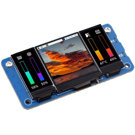 waveshare Triple LCD HAT for Raspberry Pi, Onboard 1.3inch IPS LCD 240×240 Resolution Main Screen and Dual 0.96inch IPS 160×80 Resolution LCD Secondary Screens, SPI Interface
