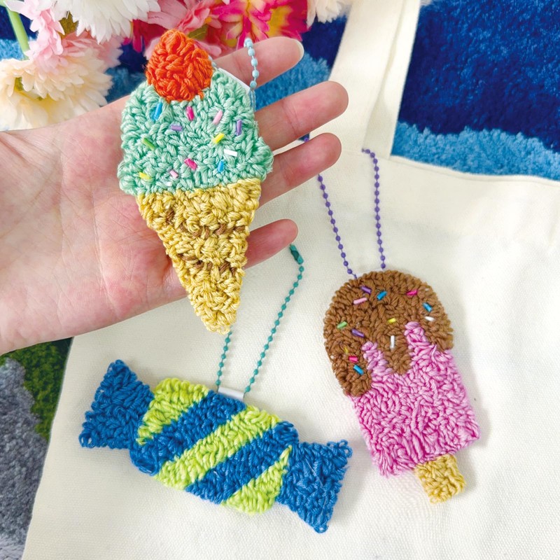 HAND U JOURNEY 3Pcs Embroidery Punch Needle Bachpack Charm Kit,