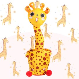 Children's Day Gift Dancing Talking Giraffe Toys - Electronic Rattle Toys for Kids - Repeat and Mimicking Musical Playtime Entertainment Plush:_Naughty giraffe