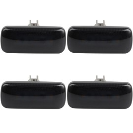 cciyu 4Pcs For Dodge RAM 2500HD & 3500HD LED Fender Bed Side Marker Lights Set Double Wheel Pickup Truck 2010-2018 Smoked Lens Amber/Red Light Front Rear Side Fender Position Parking Lamp