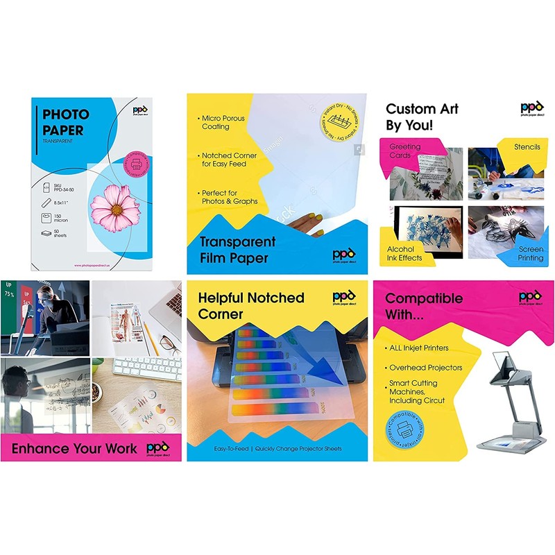 A4 Inkjet Transparency Film (Overhead Projector Film) x 50 Sheets