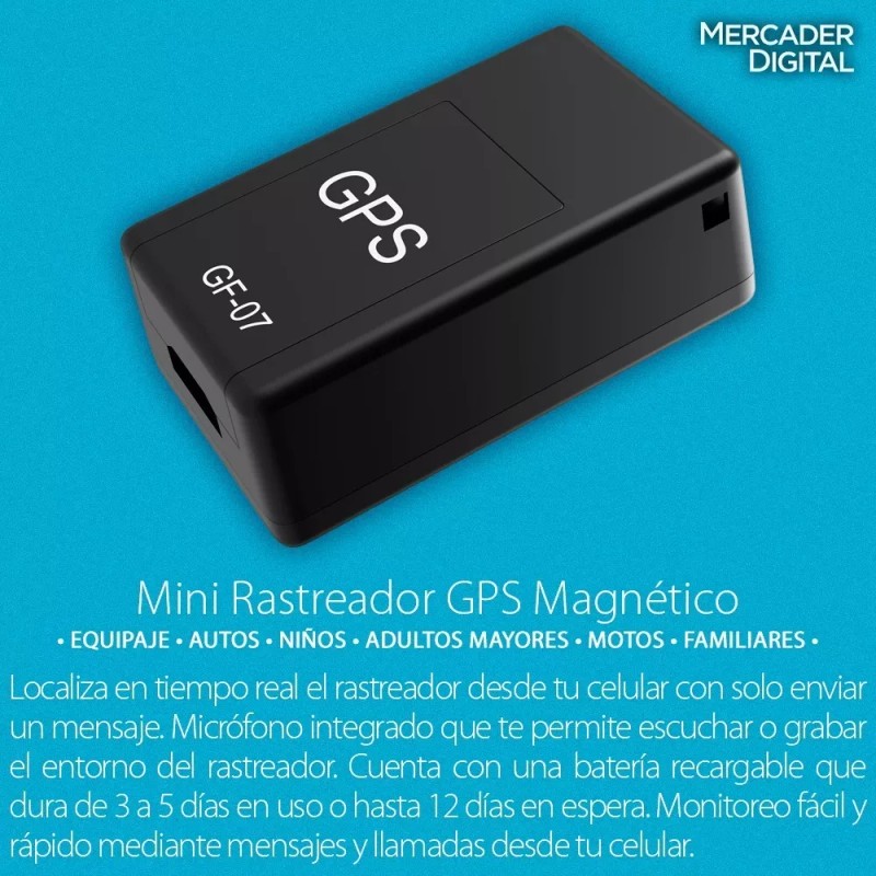 Mercader Digital Mini Localizador Magnético Gf-07 Rastreador Gps Recargable