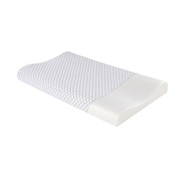 SUQ I OME Slim Sleeper-Ultra Thin Memory Foam Pillow for Sleeping,Thin & Low Cervical Profile,Ultra Firm, for Neck Pain,Stomacher, Back and Side Sleeper, (White, 23.6x13.7x2.4/1.9 inch)