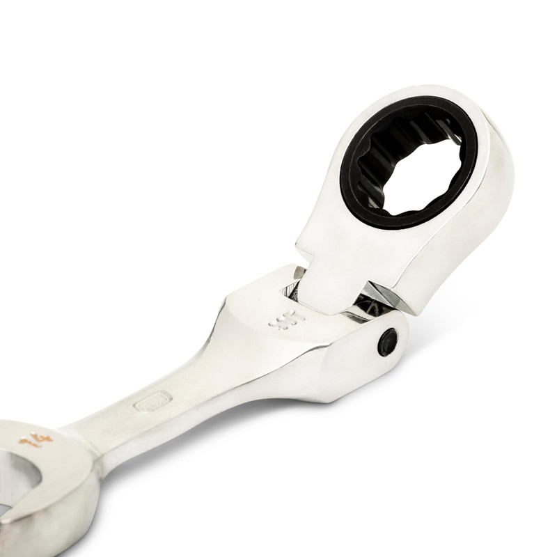 GEARWRENCH 14mm 90-Tooth 12 Point Stubby Flex Combination Ratcheting Wrench