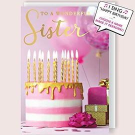 Wonderful Sister Musical Birthday Card SingingHappy Birthday to You HBMIP004