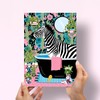 Parmaro Zebra in Bathroom Print, Zebra in Bath Print, A4