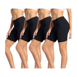 wirarpa Women's Cotton Boy Shorts Underwear Anti Chafing Soft Biker Short Long Leggings Plus Boy Shorts Panties Black 4 Pack Size 3XL