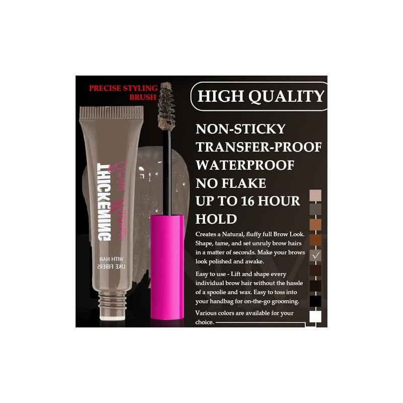 Gel para cejas, Kit de tinte para cejas marrones, Kit