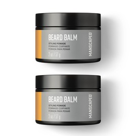MANSCAPED® Beard Balm, UltraPremium Styling Pomade with Shea Butter, Coconut Oil & Beeswax Moisturizes, Softens, Strengthens & Shines Beards, Mustaches & Facial Hair, (2 oz) 2-Pack