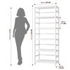 FOTOSOK 6-Tier Bamboo Shelf Set of 2, Bamboo Bookcase with