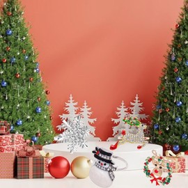 Bohue 4 Pieces Christmas Napkin Rings Snowman Reindeer Snowflake Napkin Rings Alloy Napkin Ring Holder Table Decoration for Xmas Events Dinner Wedding Party