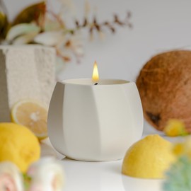 Scented Candle for Home Scented, Luxury Ceramic Candle Jar for Women & Men, Natural Soy Candle for Home Décor, Coconut & Tuberose Blossom