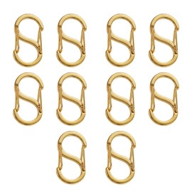 Luabue 10Pcs S-Shape Double Opening Lobster Clasps, Gold Necklace Shortener Clasps Jewellery Clasps, Gold Necklace Clasps Bracelet Connectors Chain Shortener Clasps for DIY Jewelry Repairing (Gold)