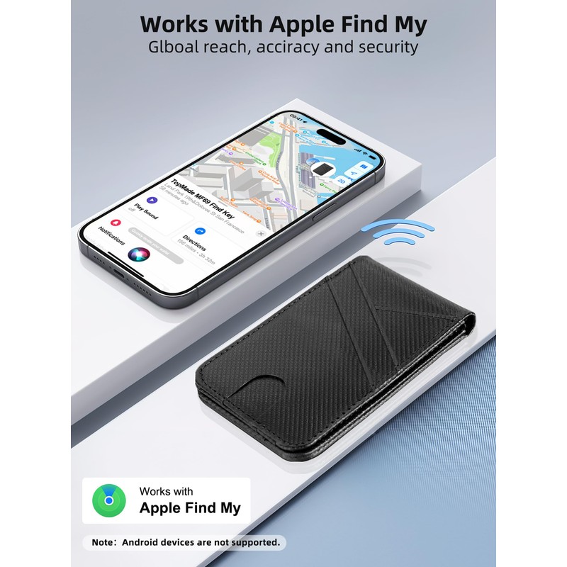 TopMade for MagSafe Wallet, Works with Apple Find My, Magnetic