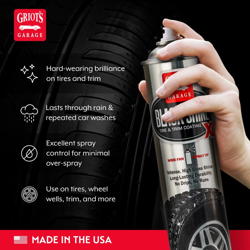 Griot's Garage Black Shine Tire and Trim Coating, Water-Resistant Dressing,