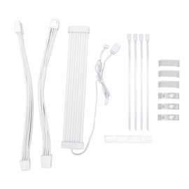 ARGB Extension Sleeved Cable Kit DIY 5V 3pin PSU Cable Synchronous RGB Dual 8 Pin GPU Cable Extension for Motherboard