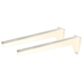 Sunload Shelf Support Heavy Duty Bracket L-Profile Console Galvanised Steel White Powder-Coated (2 x 120 mm)