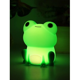 HKZTUY Frog Night Light, Color Changing LED Touch Lamp, Dimmable Timer, Rechargeable Silicone Sleeping Lamp, Bedside Table Desk Decor for Bedroom, Dorm Room, or Office