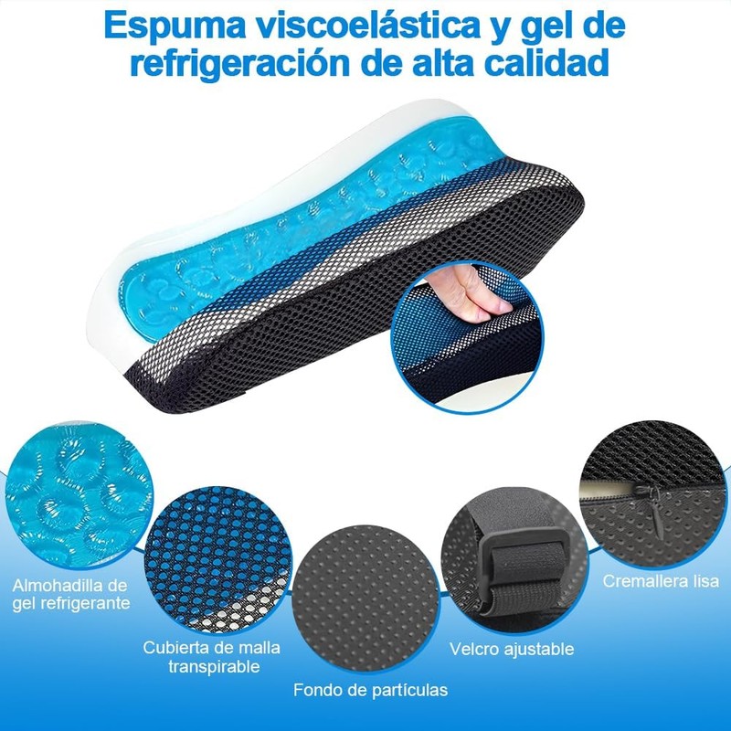 Reposabrazos Ergonómicos para Silla Oficina con Gel 2PCS Descansa Brazos