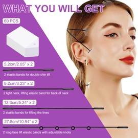 Face Lift Tape 60 Pcs - Face Tape Lifting Invisible, Instant Face Lift Tape for Lifting Sagging Skin, V Line Face Lifting Chin Mask, Invisible Face Tape for Wrinkles Double Chin