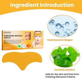 Xiulilydai Forehead Wrinkle Remover Patch,Smooth Forehead And Smooth Fine Lines And Wrinkles,Lift Facial Skin Forehead Patch,Forehead Patches for Wrinkles With Hydrolyzed Collagen And Centella Asiatica,Suitable