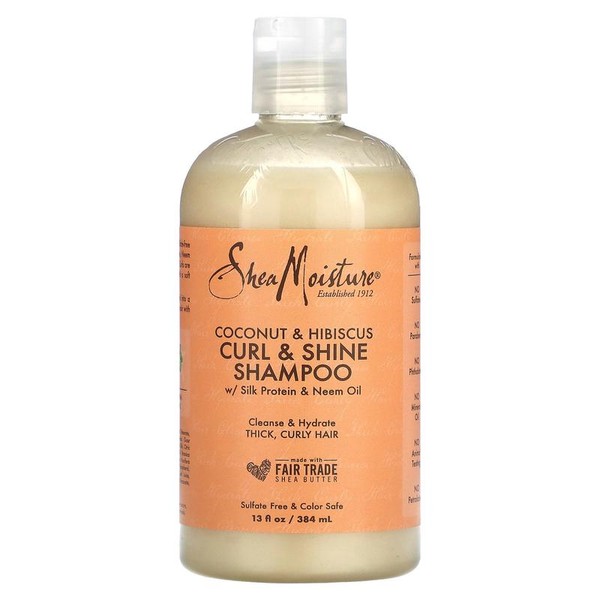 SheaMoisture Curl & Shine Shampoo, Thick, Curly Hair, Coconut &