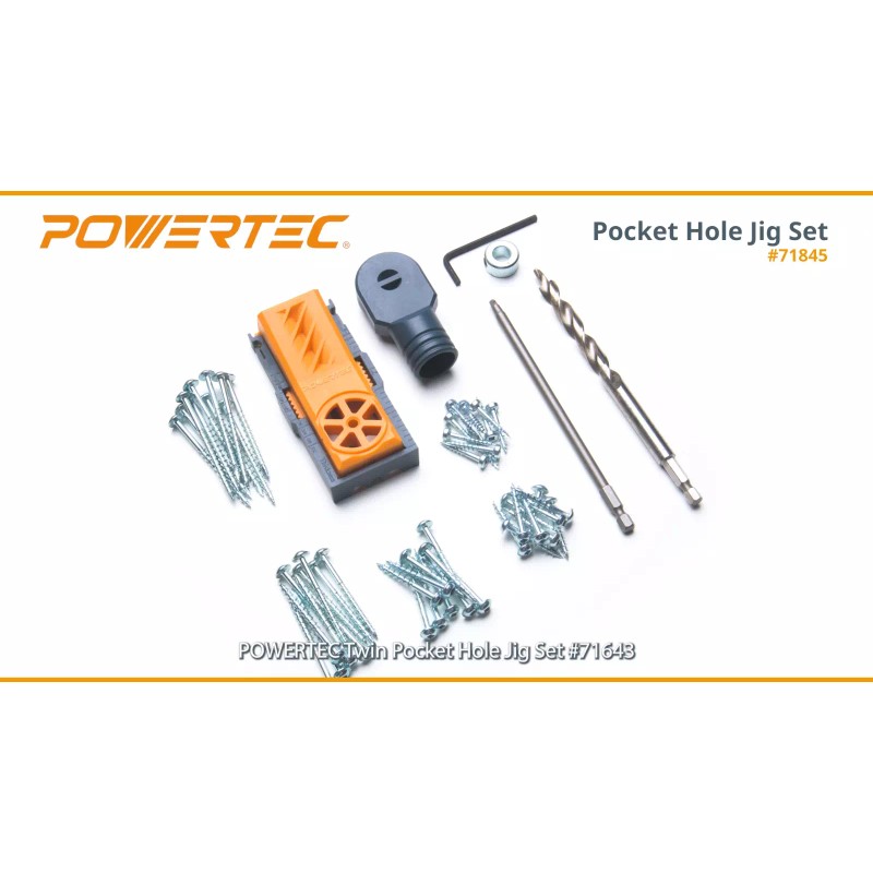 POWERTEC 71845 Twin Pocket Hole Jig with Screws Kit for