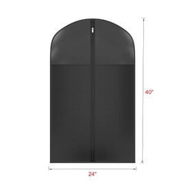 Univivi Garment Bag Suit Bag for Hanging Clothes, 40" Lightweight Full Zipper Washable Suit Cover with Large Visible Window for Suit Coat, Jacket, Sweaters (Set of 6), Black