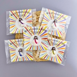 5 Sets Mini Jesus Figures Hug Cards, Vibrant Easter Decorations, Religious Party Bulk Gifts for Expressing Care, Ideal for Long Distance Relationships, Friendsgiving and Coworkers (Multicolor C)