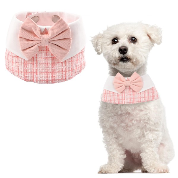 HACRAHO Tux Dog Bowtie, 1 Pack Pink Formal Puppy Bow