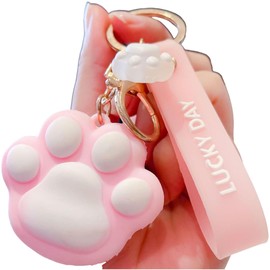 Plus Nao Plus Nao Key Chain Key Ring Bag Charm for Women Women Key Charm Paw Animal Tags Plump Stylish - Pink, Pink