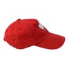 Gorra de béisbol roja con diseño de hoja de arce