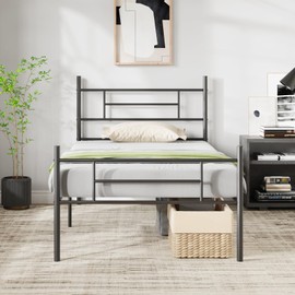 Novilla Metal Twin Bed Frame with Headboard and Footboard, 14 Inch Platform Bed Frame with Storage No Box Spring Needed, Strong Metal Slats Support