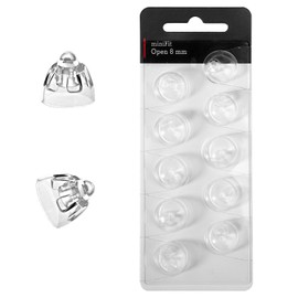 10pcs Hearing Aid Domes, 8mm/0.31inch Hearing Aid Replacement Parts Domes Open Vent Bass Domes Accessories Universal Domes Hearing Aid Supplies Compatible with Oticon Minifit Hearing Aid