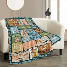 Giraffe Gifts for Women and Girls, Giraffe Print Blanket 50 X 60 Inch, Giraffes Lover Gift for Girls, Women, Just A Girl Who Loves Giraffes