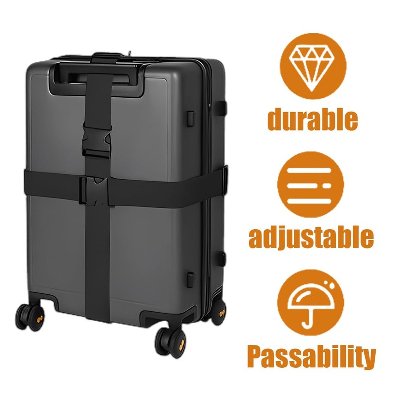 SULIUDAJI Black Suitcase Strap 200 Cm Luggage Strap Long Suitcase
