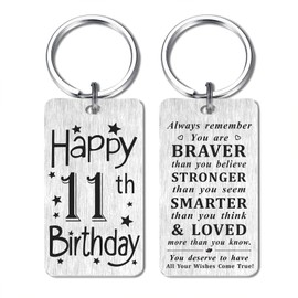 HYHYDHP 11th Birthday Gifts for Girls Boys, Happy 11 Year Old Birthday Keychain, 11 Yr Bday Presents Ideas