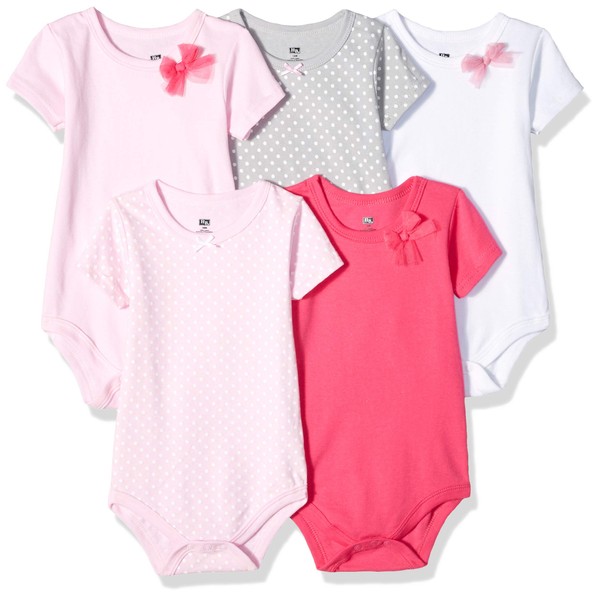 Hudson Baby Unisex Cotton Bodysuits, Basic Bow, 0-3 Months