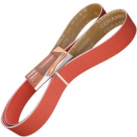 3 Pack 2 x 72 Inch 100 Grit Ceramic Sanding Belts for Metal Grinding - Heavy-Duty Sharpening Belts for Knife Making, Metalworking & Precision Finishing