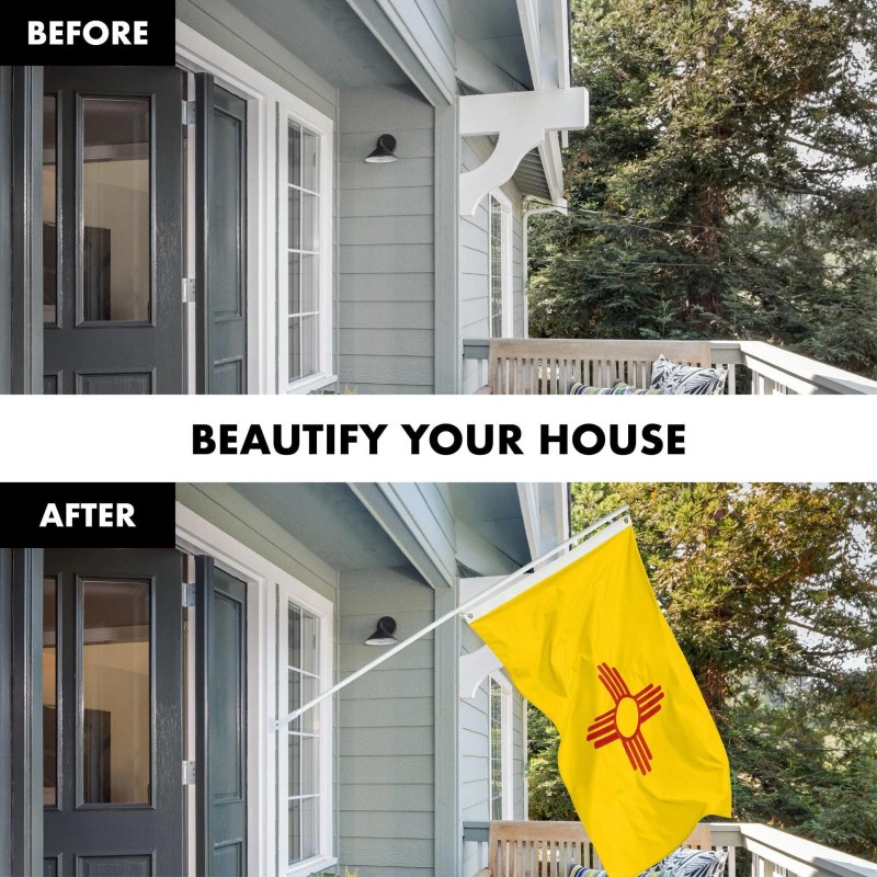 UD_G128 Combo Pack: 5 Ft Tangle Free Spinning Flagpole (White)