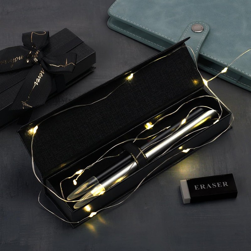 AUAUY 2 PCS Metal Inkless Pencil, Reusable Everlasting Infinity Pencil,