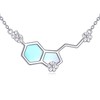 ONEFINITY Serotonin Molecule Necklace For Women 925 Sterling Silver Happiness