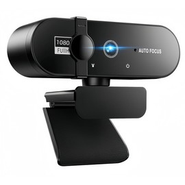 Webcam, PC Camera, HD 1080P, High Performance, 2 Megapixels, Built-in Microphone, USB Camera, Just Plug and Use, Automatic Light Correction, Ultra Wide Angle 95°, Clip/Stand Type, Tripod Compatible
