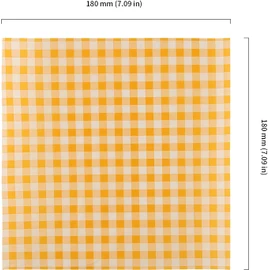 Checkered Greaseproof Paper Sheets, 100 Pack Checkered Greaseproof Paper Sheets, Square Checkereds Wax Papers Sheets for Bread and Sandwiches