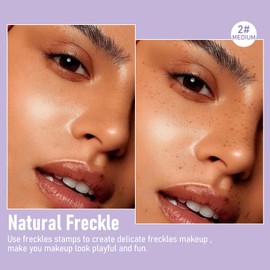 FREEORR Freckles Stamp Pen, Resistant Faux Liquid Freckle Makeup, Waterproof Sweatproof Quick Dry Long Lasting, Natural Lifelike Sunkissed Matte Finish Fake Freckle Pen-MEDIUM