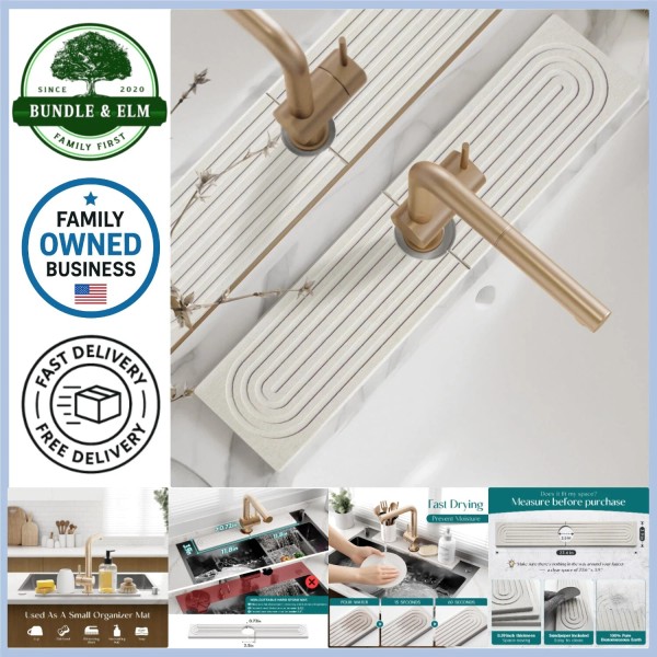 Unbranded Kitchen Sink Faucet Mat Diatomite Stone Absorbent Drying Tray