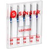 SINGER - Agujas para máquina de coser de piel, tamaño