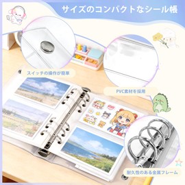 Sticker Book, Soft Cover Binder, 20 Refills, with Card Pockets, Sticker and Card Organizer, Collage Notebook, Storage Book for Kids (Clear, A7)